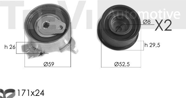 TREVI AUTOMOTIVE Hammasrihma komplekt KD1386